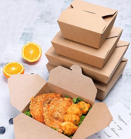 60 عبوة من حاويات الطعام سعة 30 اونصة من سيزويكس - صندوق طعام ورقي بني للاستعمال مرة واحدة مقاوم للتسرب والشحوم من كرافت للمطاعم والمطاعم والحفلات وحامل الامتياز والنزهات in Kuwait