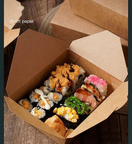 60 عبوة من حاويات الطعام سعة 30 اونصة من سيزويكس - صندوق طعام ورقي بني للاستعمال مرة واحدة مقاوم للتسرب والشحوم من كرافت للمطاعم والمطاعم والحفلات وحامل الامتياز والنزهات in Kuwait