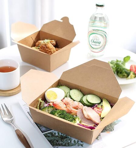 60 عبوة من حاويات الطعام سعة 30 اونصة من سيزويكس - صندوق طعام ورقي بني للاستعمال مرة واحدة مقاوم للتسرب والشحوم من كرافت للمطاعم والمطاعم والحفلات وحامل الامتياز والنزهات in Kuwait