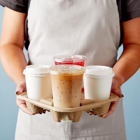 60 Pack Cup Carriers for Drinks, 4 Cup Holders for Coffee Delivery (Pulp Fiber) in Kuwait