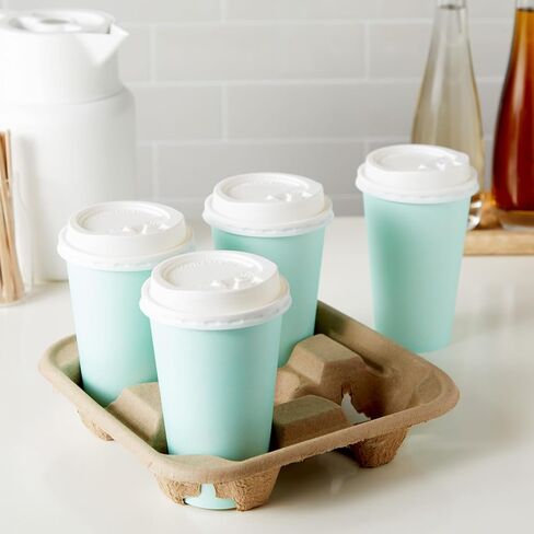 60 Pack Cup Carriers for Drinks, 4 Cup Holders for Coffee Delivery (Pulp Fiber) in Kuwait