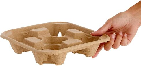 60 Pack Cup Carriers for Drinks, 4 Cup Holders for Coffee Delivery (Pulp Fiber) in Kuwait