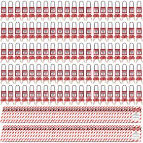 قفل تاجوت أقفال لوتو، أقفال قفل ذات مفاتيح مختلفة، أقفال أمان لوتو، مجموعة أدوات قفل العلامة لمحطة القفل (50 قفلًا/50 علامة، أحمر) in Kuwait