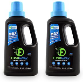 FunkAway Laundry Detergent Booster, 32 oz., Eliminates Extreme Trapped-In Odors and Stains from Activewear, Sports Uniforms, Pet Bedding, Towels and Bed Linens