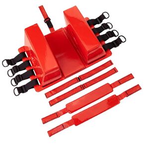 LINE2design Spine Board Head Immobilizer for Backboard - Universal EMS EMT Emergency Medical Re-usable Rescue Portable Lightweight with Adjustable Straps - Red in Saudi Arabia