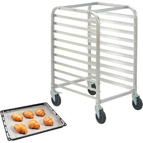 VEVOR Bun Pan Rack, 20-Tier Commercial Bakery Racks with Brake Wheels, Aluminum Racking Trolley Storage for Half & Full Sheet, Speed Rack For Kitchen Home, Bread Baking Equipment, 26"L x 20.4"W x 70"H in Saudi Arabia