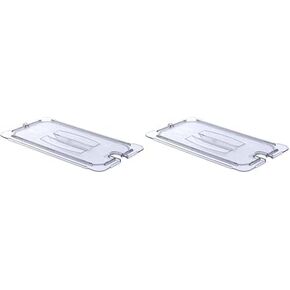 Carlisle FoodService Products 10271U07 StorPlus Third Size Polycarbonate Universal Handled Notched Food Pan Lid, Clear