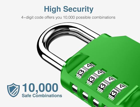 Puroma 2 حزمة قفل الجمع 4 أرقام قفل خزانة في الهواء الطلق قفل مقاوم للماء لخزانة الصالة الرياضية المدرسية، خزانة رياضية، سياج، صندوق الأدوات، بوابة، حالة، تخزين بمشبك (أسود) in Kuwait