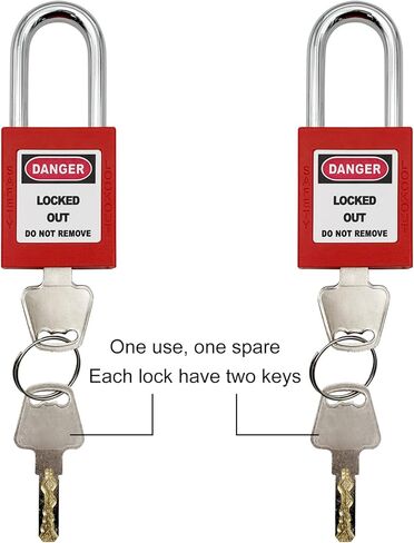 مجموعة Lockout Tagout Kit الكهربائية - مشابك قفل المجموعة، علامات القفل، أقفال أمان مع أرقام، أربطة نايلون مع حقيبة جيب (طقم أحمر) in Kuwait