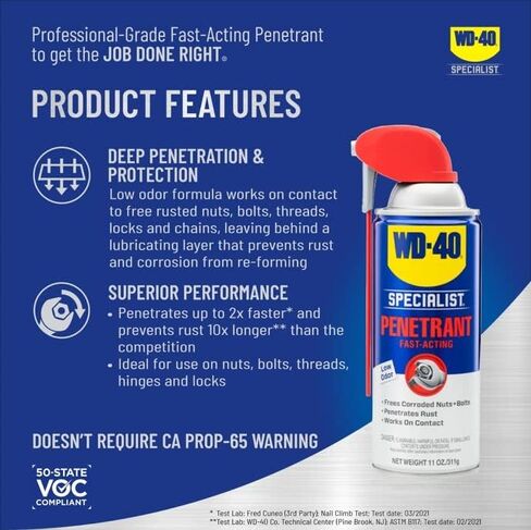 WD-40 مخترق متخصص مع بخاخات القش الذكية بطريقتين، 11 أونصة in Saudi Arabia