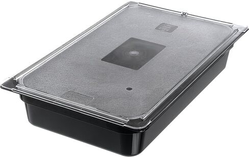منتجات Carlisle FoodService 10216U07 StorPlus غطاء وعاء طعام بسطح مسطح عالمي من البولي كربونات بالحجم الكامل، شفاف in Kuwait
