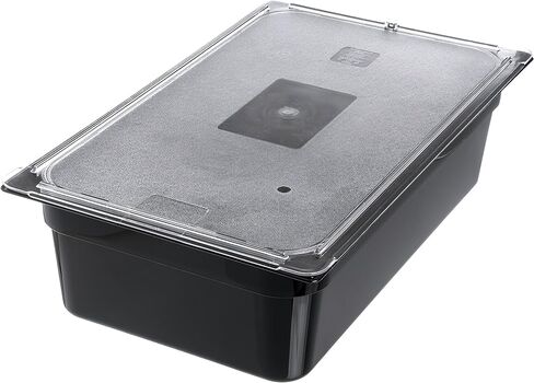 منتجات Carlisle FoodService 10216U07 StorPlus غطاء وعاء طعام بسطح مسطح عالمي من البولي كربونات بالحجم الكامل، شفاف in Kuwait