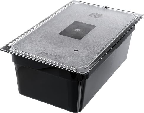 منتجات Carlisle FoodService 10216U07 StorPlus غطاء وعاء طعام بسطح مسطح عالمي من البولي كربونات بالحجم الكامل، شفاف in Kuwait