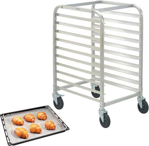 VEVOR Bun Pan Rack, 20-Tier Commercial Bakery Racks with Brake Wheels, Aluminum Racking Trolley Storage for Half & Full Sheet, Speed Rack For Kitchen Home, Bread Baking Equipment, 26"L x 20.4"W x 70"H in Saudi Arabia