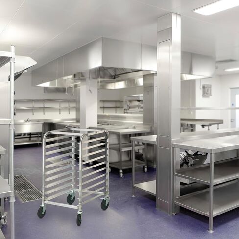 VEVOR Bun Pan Rack, 20-Tier Commercial Bakery Racks with Brake Wheels, Aluminum Racking Trolley Storage for Half & Full Sheet, Speed Rack For Kitchen Home, Bread Baking Equipment, 26"L x 20.4"W x 70"H in Saudi Arabia