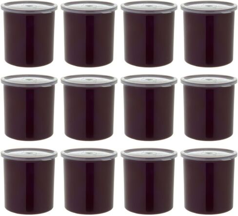 Carlisle FoodService Products Classic™ Round Storage Container with Lid, 1.2 Quart Crock, Black in Kuwait