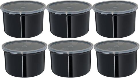 Carlisle FoodService Products Classic™ Round Storage Container with Lid, 1.2 Quart Crock, Black in Kuwait