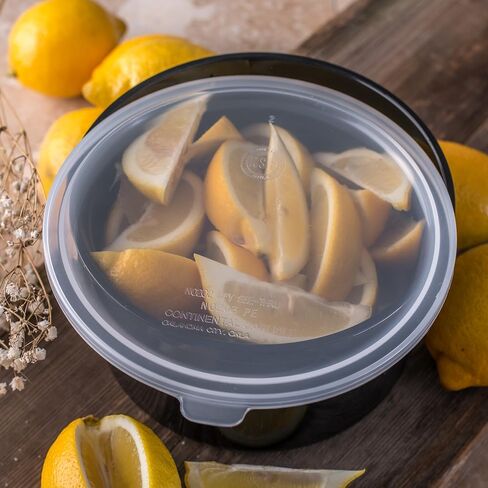 Carlisle FoodService Products Classic™ Round Storage Container with Lid, 1.2 Quart Crock, Black in Kuwait
