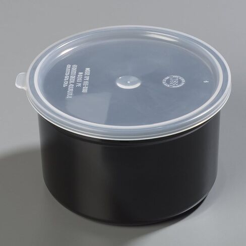 Carlisle FoodService Products Classic™ Round Storage Container with Lid, 1.2 Quart Crock, Black in Kuwait
