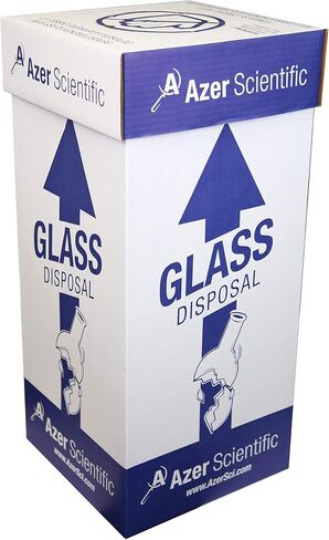 Azer Scientific Broken Glass Disposal Box (Floor Model), with lids and Plastic Liners - Quickly and Safely Dispose of Non-contaminated Glass or Broken Glass and pipettes! in Kuwait