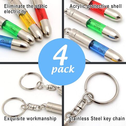 سويثوميديكو مجموعة ادوات ازالة الكهرباء الساكنة للجسم البشري للسيارة من 4 قطع، لون فضي عالي الجهد ومضادة للكهرباء الساكنة، مجموعة ادوات اي اس دي، شاحن 181 in Kuwait