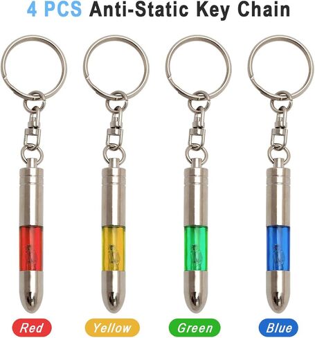 سويثوميديكو مجموعة ادوات ازالة الكهرباء الساكنة للجسم البشري للسيارة من 4 قطع، لون فضي عالي الجهد ومضادة للكهرباء الساكنة، مجموعة ادوات اي اس دي، شاحن 181 in Kuwait