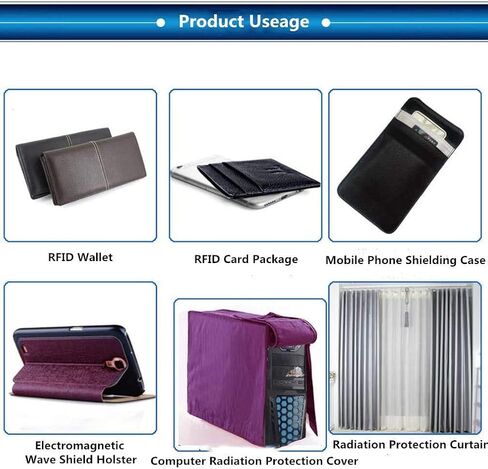 نسيج فاراداي 44 بوصة × 36 بوصة نسيج حماية EMF، مادة حجب إشارة RFID من الدرجة العسكرية، 1 ياردة، درع EMF، حجب إشارة الهاتف الخلوي، كتلة بلوتوث. 5G نسيج التدريع in Saudi Arabia