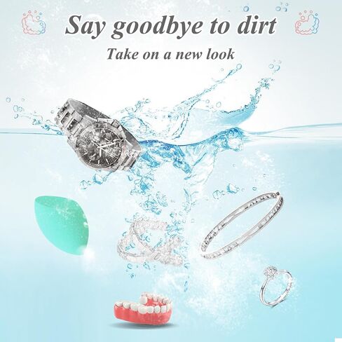 منظف ​​المجوهرات بالموجات فوق الصوتية، منظف بالموجات فوق الصوتية لغسل المجوهرات، الساعة، التجنيب، صواني التبييض، رأس فرشاة الأسنان، آلة تنظيف المجوهرات بالموجات فوق الصوتية 45 كيلو هرتز، 5 دقائق أوتوماتيكية، وضعان نظيفان in Kuwait