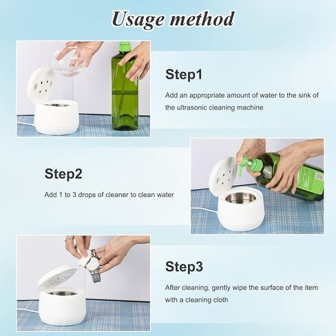 منظف ​​المجوهرات بالموجات فوق الصوتية، منظف بالموجات فوق الصوتية لغسل المجوهرات، الساعة، التجنيب، صواني التبييض، رأس فرشاة الأسنان، آلة تنظيف المجوهرات بالموجات فوق الصوتية 45 كيلو هرتز، 5 دقائق أوتوماتيكية، وضعان نظيفان in Kuwait