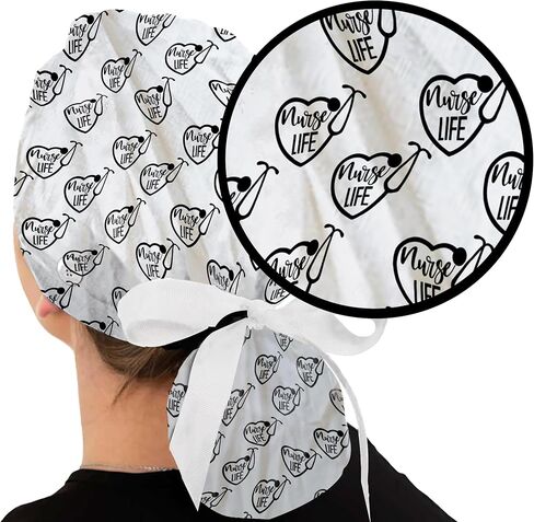 قبعات فرك للنساء والرجال بأزرار - قبعات جراحية للنساء - قبعات ممرضة منتفخة للنساء - قبعات فرك للممرضات in Kuwait