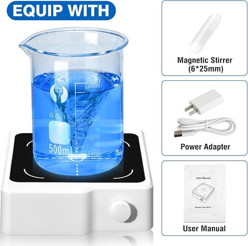 ANZESER محرك مغناطيسي، لوحة تحريك 2000 مل، لوحة تحريك مغناطيسية 2000 دورة في الدقيقة، خلاط مغناطيسي مع شريط تحريك (بدون تسخين) in Kuwait