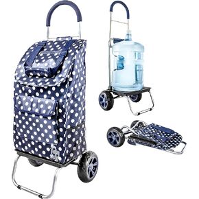 منتجات dbest عربة تسوق Trolley Dolly سوداء قابلة للطي للبقالة بعجلات وحقيبة قابلة للإزالة وعربة يدوية شخصية متدحرجة قياسية in Kuwait