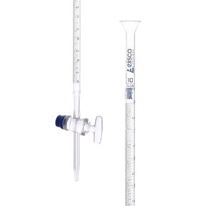 Burette, 10ml - Class A, DIN 385 Compliant, Borosilicate Glass with Glass Key Stopcock, 0.05ml Graduations - Eisco Labs in Saudi Arabia