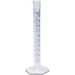 250ml Plastic Graduated Cylinder, Printed and Molded Graduations, Single Metric Scale, Polypropylene, Karter Scientific 237M2 (Single)