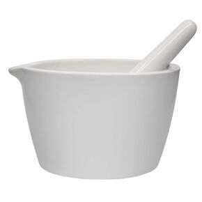 Porcelain Mortar & Pestle Set, 64oz (1900ml) - Heavy Duty - Unglazed Grinding Surface - Excellent for Kitchen or Laboratory - Grinds Powdered Chemicals, Herbs, Spices, Pills - White - Eisco Labs in Saudi Arabia