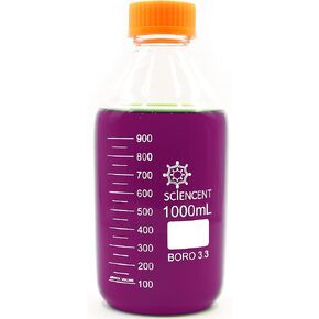 1000ml Leak Proof Media Bottle Super Thick Graduated with GL45 Screw Cap Durable 1 liter glass bottle in Kuwait