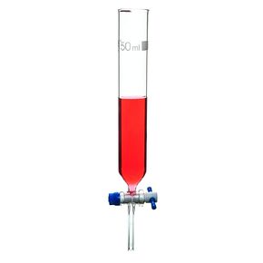قمع إسقاط، 50 مل - محبس مفتاح PTFE، مفتوح من الأعلى، أسطواني - غير متدرج - أسطواني، زجاج بوروسيليكات - Eisco Labs in Saudi Arabia