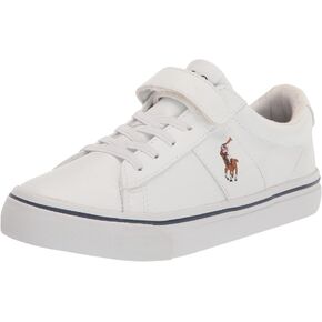 حذاء رياضي بولو رالف لورين للجنسين للأطفال ساير Ps أبيض Tumbled/Mlt Pp in Kuwait