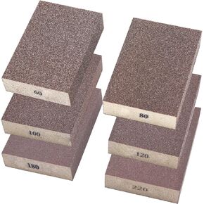 Sunxeke 6Pcs Sanding Sponge 80 Grit Coarse Blocks for Metal Sanding Wood Sanding Brush Washable&Reusable N-G-001-80 in Saudi Arabia