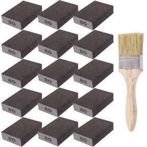 21Pcs 80 Grit Sanding Sponge Sanding Blocks with 2.5" Paint Brush for Drywall Metal Wood Auto Furniture Polishing in Saudi Arabia