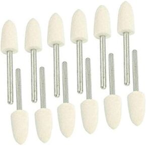 Haobase 12Pcs Mandrel Mounted White Conical Felt Point Polishing Tool in Saudi Arabia