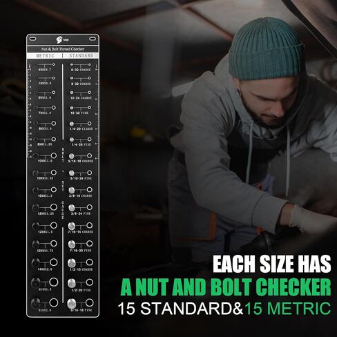 ستالي 30 مقياس تحديد البراغي والصواميل وفحص خيط البراغي 15 متري و15 مسطرة قياسية مع انش ومقياس درجة اللولب القياسية انش ومسطرة سنتيمتر in Kuwait