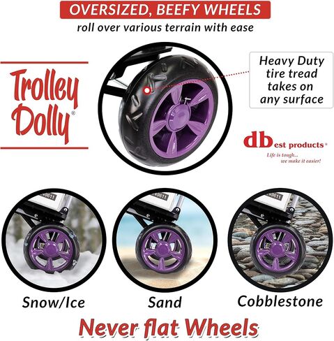 منتجات dbest عربة تسوق Trolley Dolly سوداء قابلة للطي للبقالة بعجلات وحقيبة قابلة للإزالة وعربة يدوية شخصية متدحرجة قياسية in Saudi Arabia