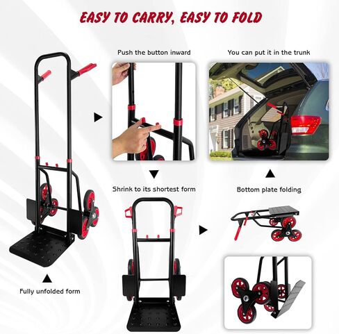 قفص دوار قابل للطي على العجلات، صناديق تخزين قابلة للطي بسعة 440 رطل، أثاث بلاستيكي شديد التحمل، عربة دوللي متحركة للسفر والتسوق واستخدام مكتب الأمتعة مع عجلات دوران 360 درجة قابلة للإزالة in Kuwait