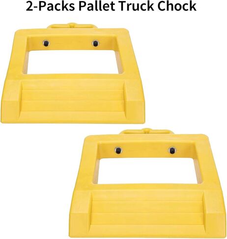 Homeon Wheels Pallet Truck Chock سدادة رافعة البليت شديدة التحمل 14.2 بوصة طول × 11.6 بوصة عرض × 2 بوصة ارتفاع أصفر (عبوة واحدة) in Kuwait