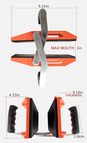 YUCHENGTECH 2PCS Granite Carrying Clamps Double Handed Stone Carrying Clamps Granite Panel Carriers Lifting Tools 660lbs Heavy Duty Carry Clamp for Glass Quartz Slabs Marble with Rubber-lined（0-2in) in Saudi Arabia