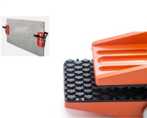 YUCHENGTECH 2PCS Granite Carrying Clamps Double Handed Stone Carrying Clamps Granite Panel Carriers Lifting Tools 660lbs Heavy Duty Carry Clamp for Glass Quartz Slabs Marble with Rubber-lined（0-2in) in Saudi Arabia