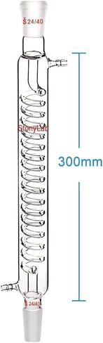 StonyLab Borosilicate Glass Graham Condenser with 24/40 Joint 300mm Jacket Length Lab Glass Condenser in Saudi Arabia