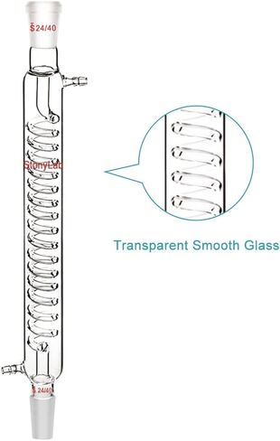 StonyLab Borosilicate Glass Graham Condenser with 24/40 Joint 300mm Jacket Length Lab Glass Condenser in Saudi Arabia
