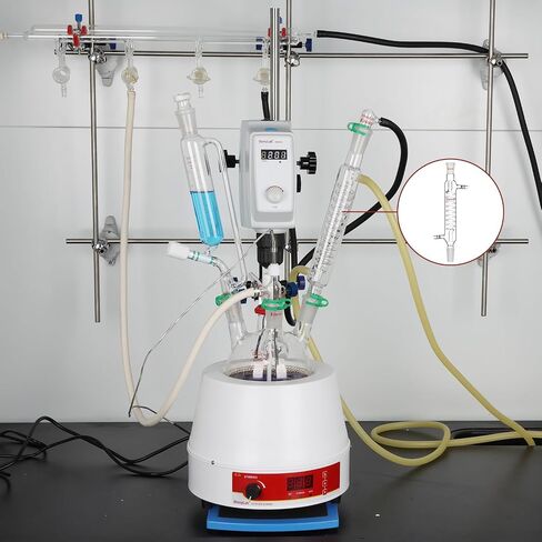 StonyLab Borosilicate Glass Graham Condenser with 24/40 Joint 300mm Jacket Length Lab Glass Condenser in Saudi Arabia